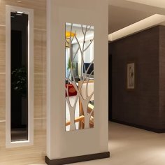 Laser Cut Large Tree Branch Mirror Wall Sticker Acrylic Home Wall Art