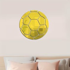 Laser Cut Football Acrylic Mirror Sticker Bedroom Living Room Decor