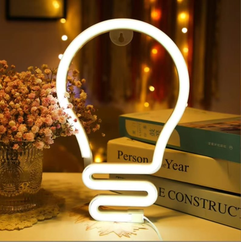 Laser Cut Bulb Neon Sign – Wall Art Sign Home Party Decor