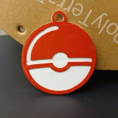 Pokeball Keychain (dual Color, Single Extruder) 3D Printer Model