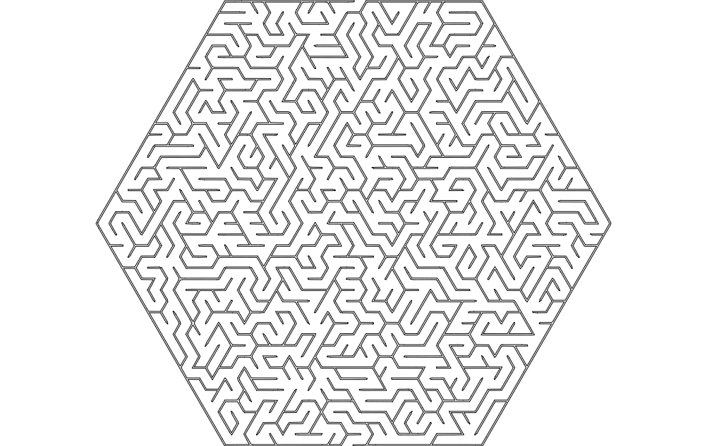 Maze Hexa Shape dxf File