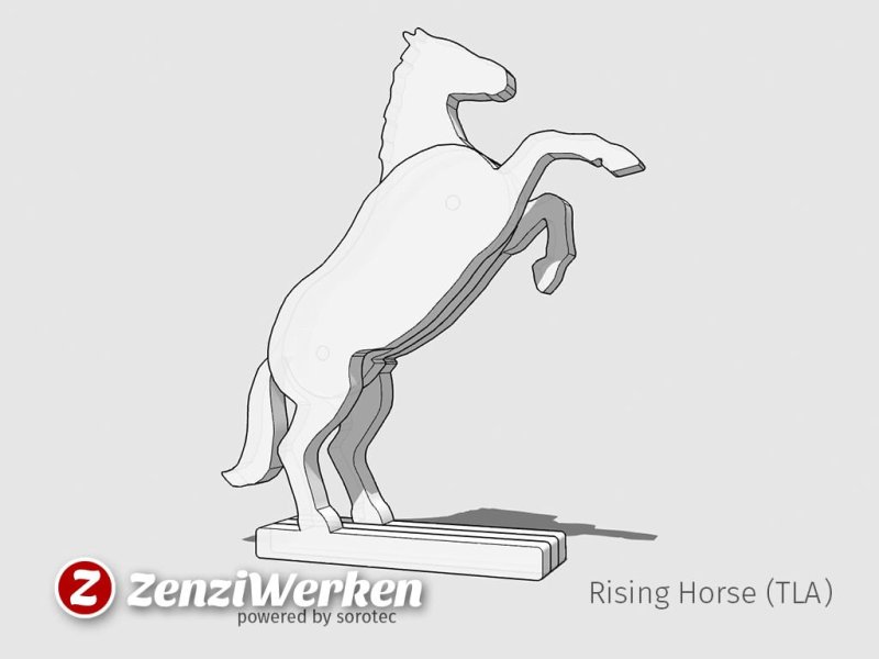 Laser Cut Rising Horse 3-Layered CNC/Laser