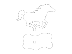 فایل dxf اسب سه بعدی موستانگ