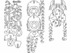 Gorilla 3D Puzzle dxf File