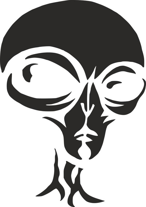 Alien-Kürbis-Schnitzschablone DXF-Datei