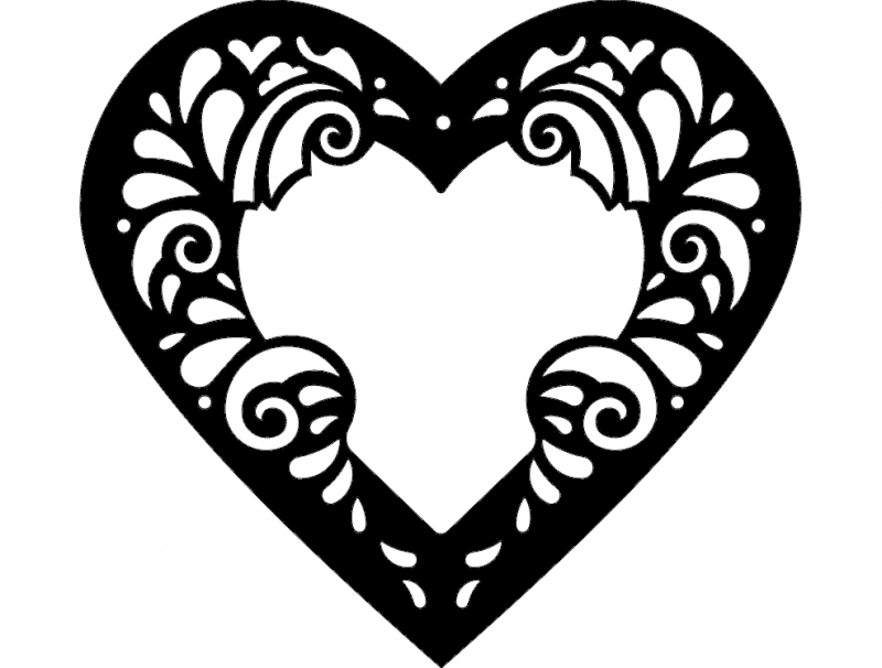 Download Heart Frame dxf File Free Download - 3axis.co