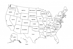 Us States Map dxf File