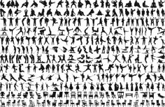 Men Silhouettes Collection Free Vector