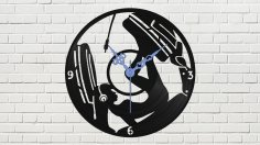 Часы настенные с виниловой пластинкой Девушка в Наушниках