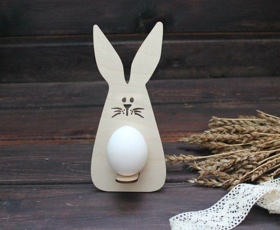 Easter Bunny Egg Holder Laser Cutting Template Free Vector