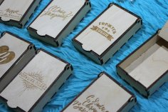 Laser Cut Wooden Personalized Shallow Box With Hinged Lid Free Vector