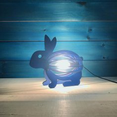 الگوی برش لیزری لامپ خرگوش شب نور چوبی