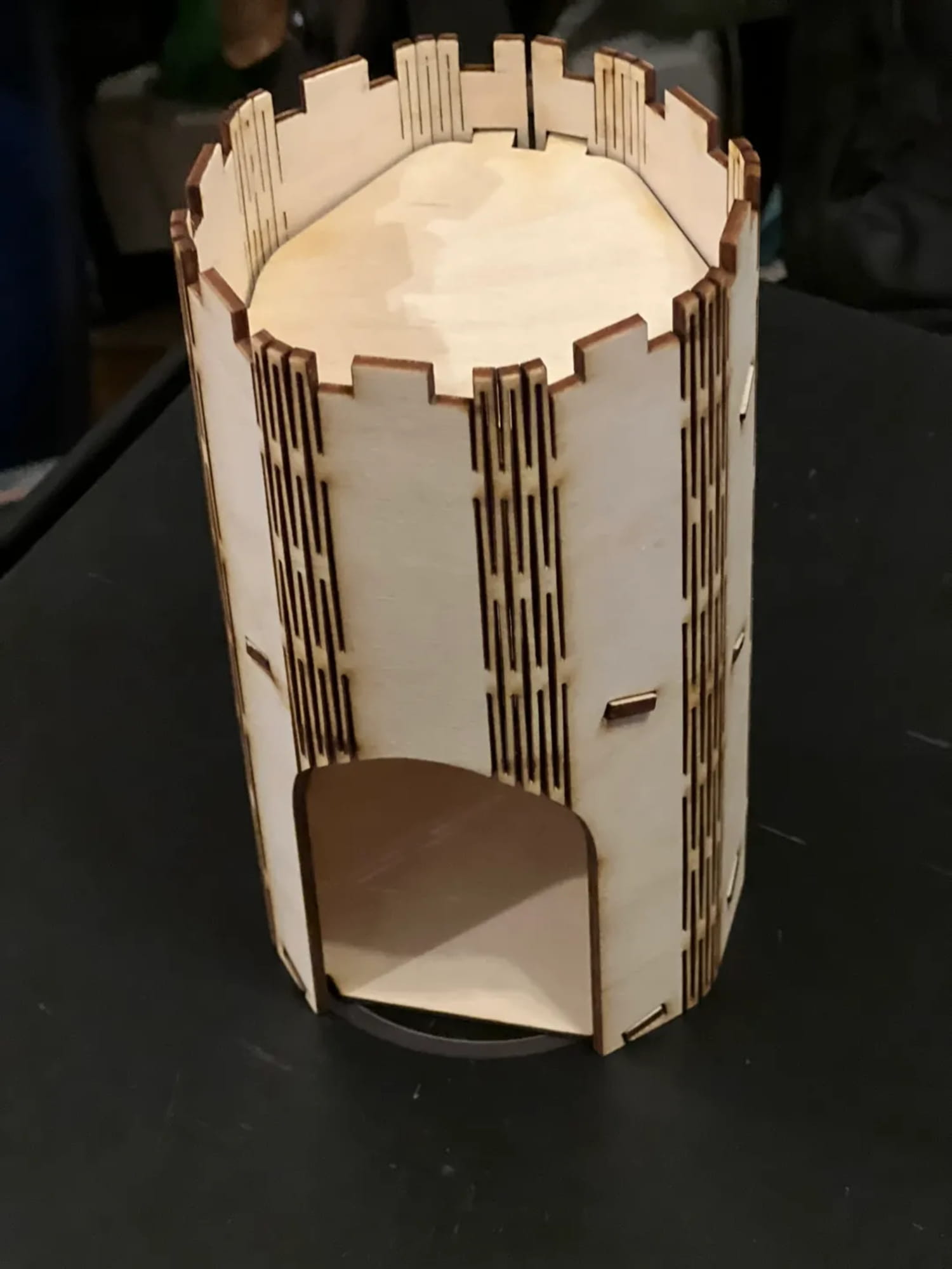 Laser Cut Dice Tower With Living Hinges SVG File