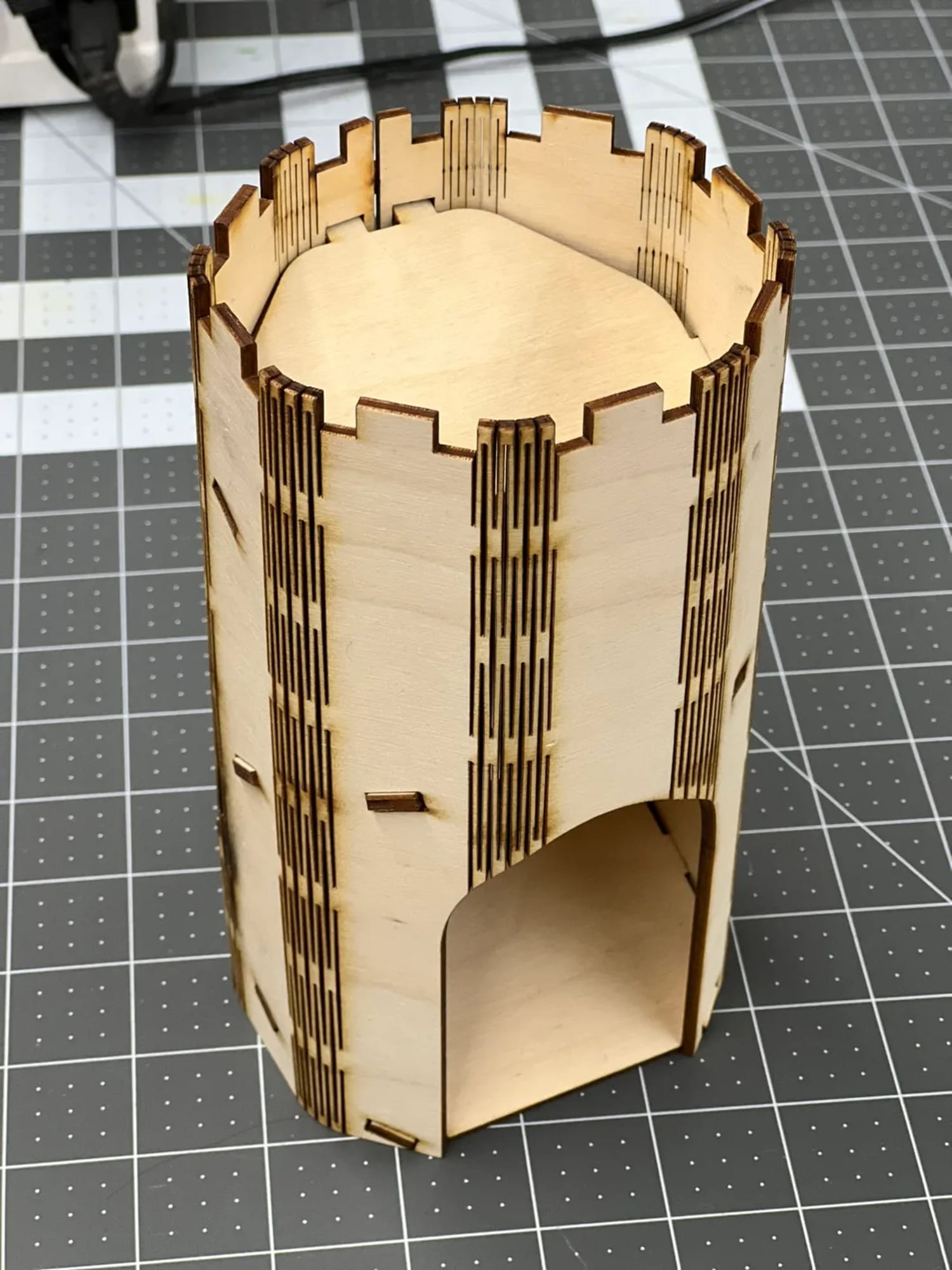 Laser Cut Dice Tower With Living Hinges SVG File