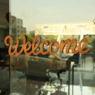 Laser Cut Welcome Wood Sign Free Vector