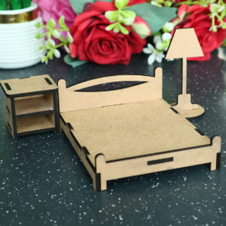 Laser Cut Miniature Dollhouse Bedroom Furniture Free Vector