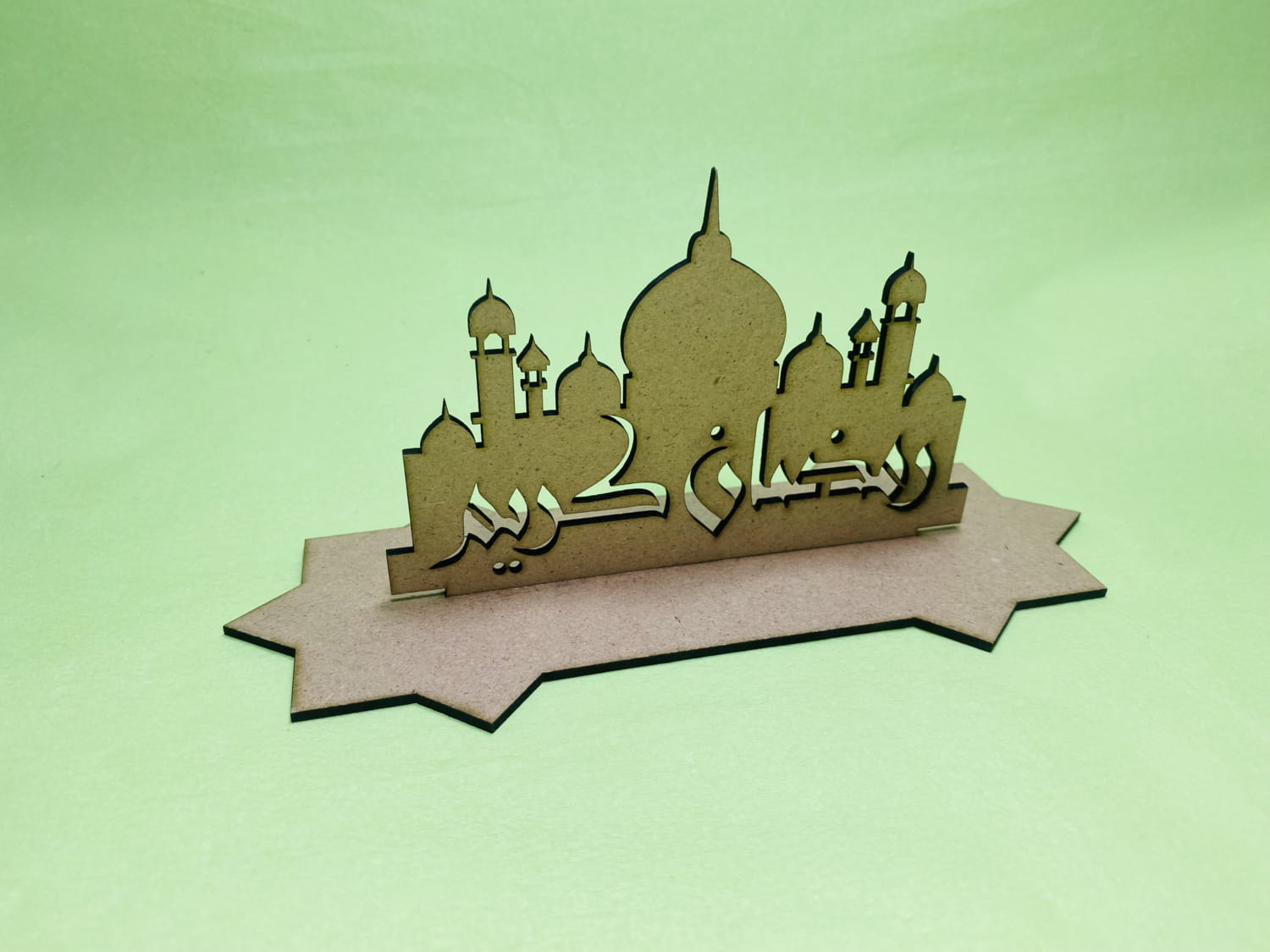 Laser Cut Wood Ramadan Mosque Decoration Free Vector