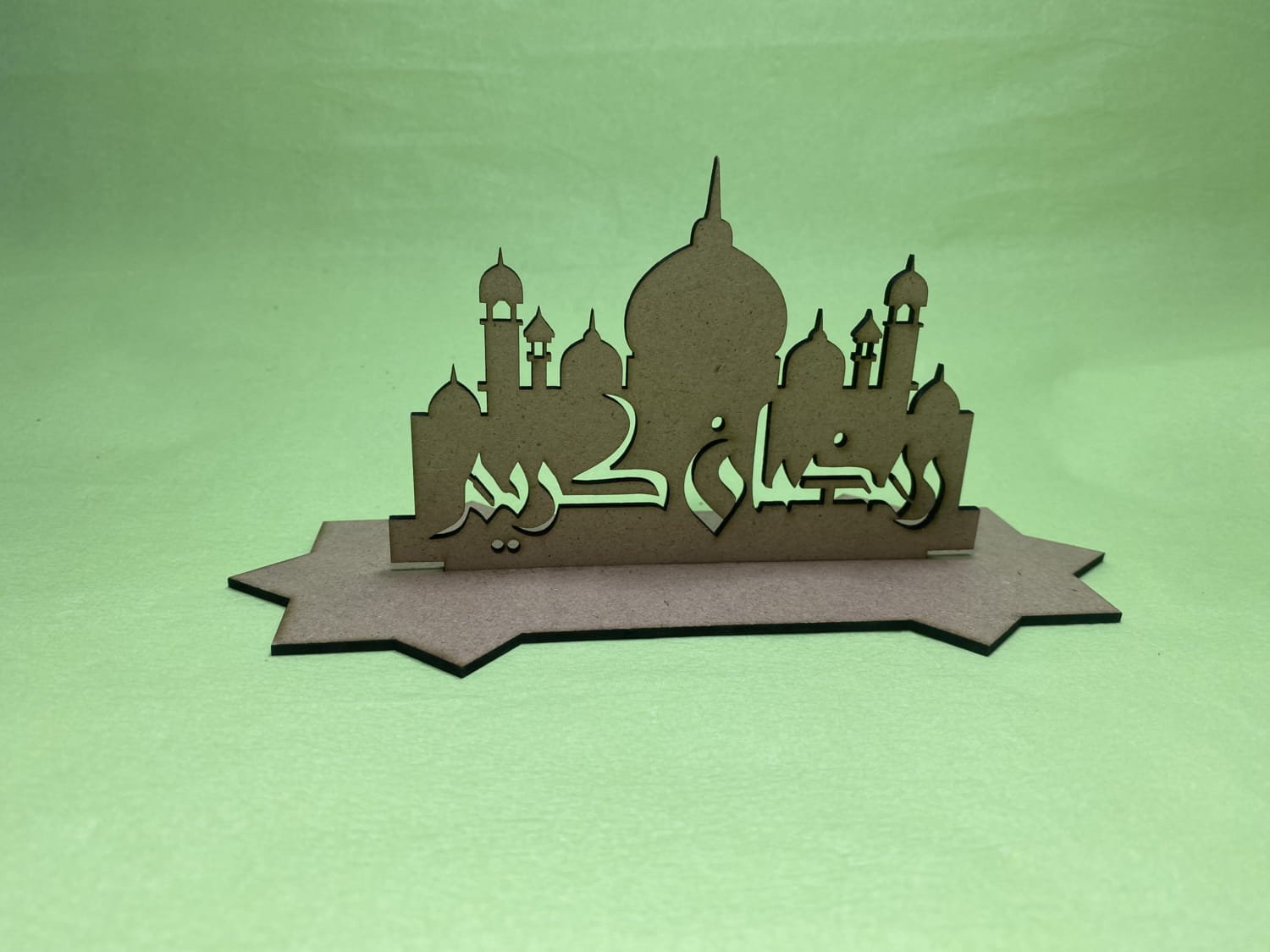 Laser Cut Wood Ramadan Mosque Decoration Free Vector