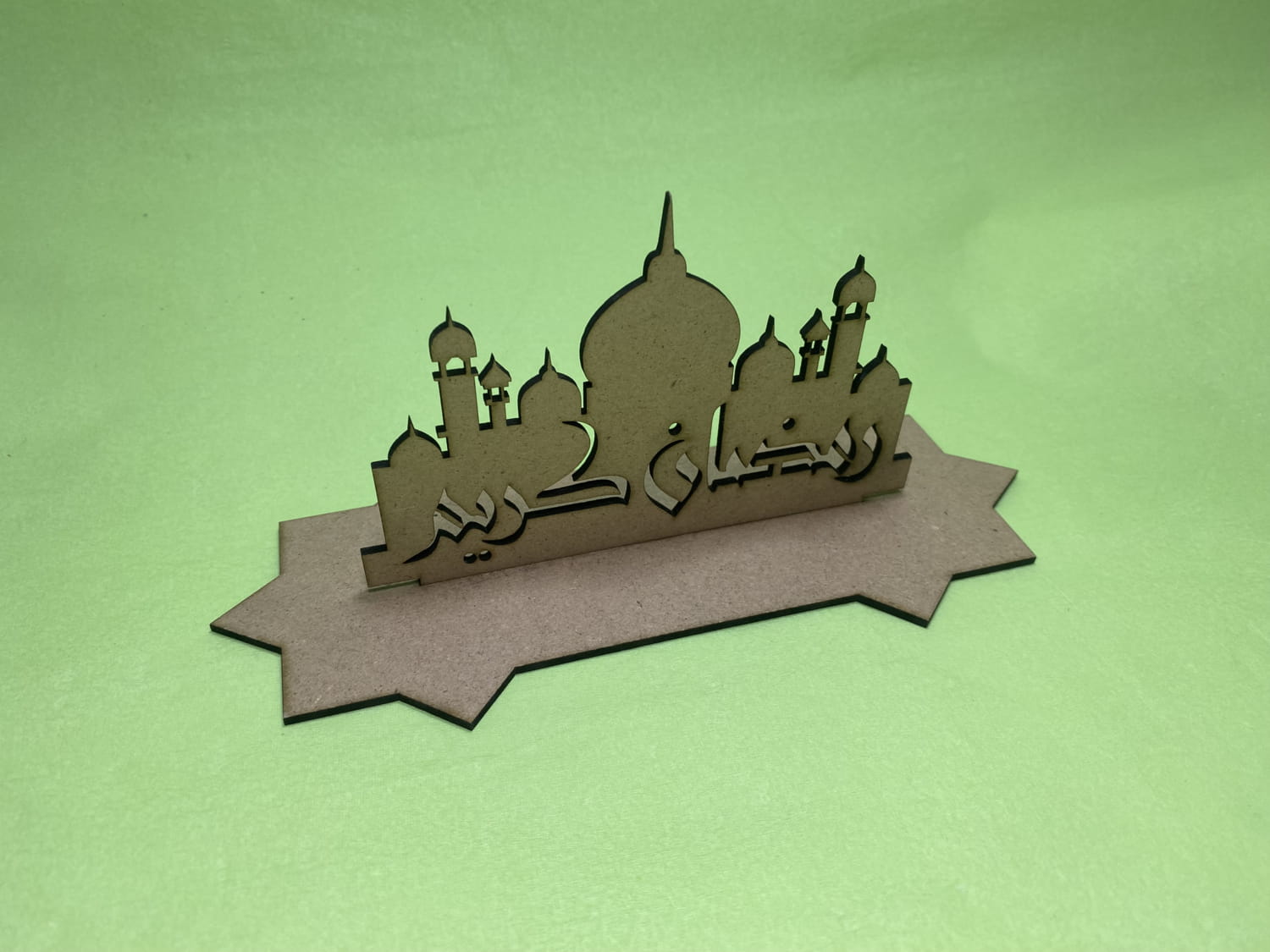 Laser Cut Wood Ramadan Mosque Decoration Free Vector