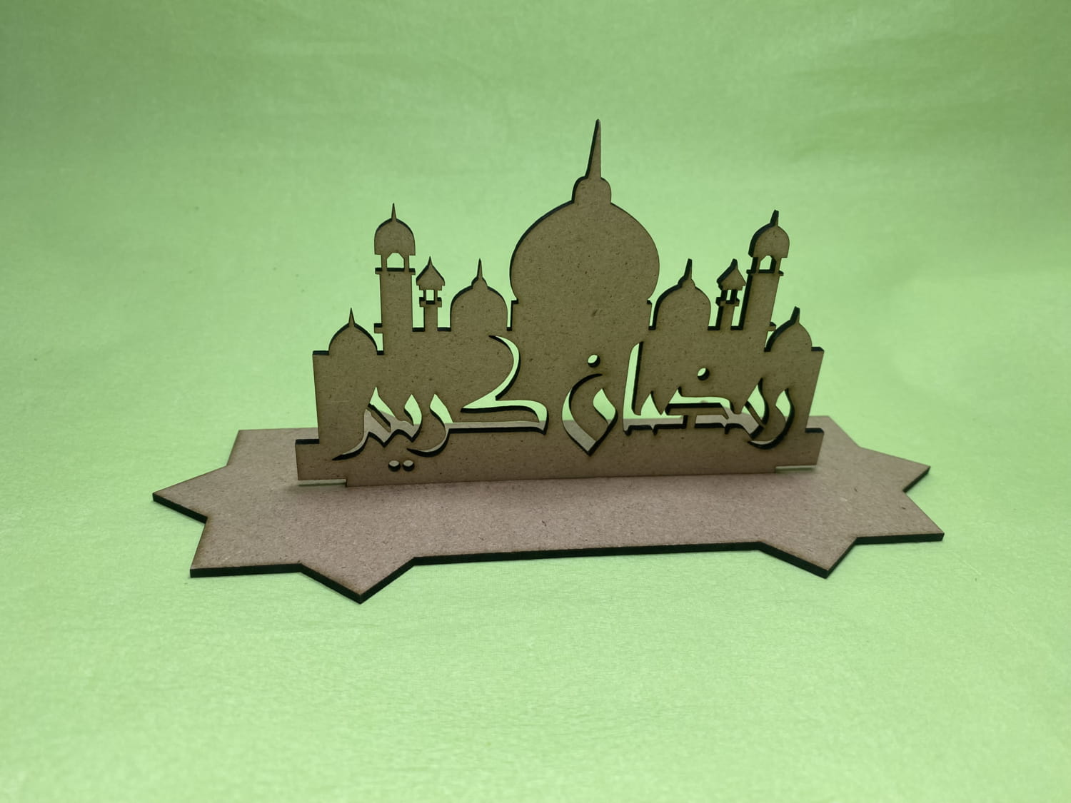 Laser Cut Wood Ramadan Mosque Decoration Free Vector