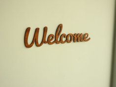 Laser Cut Wooden Welcome Sign Free Vector