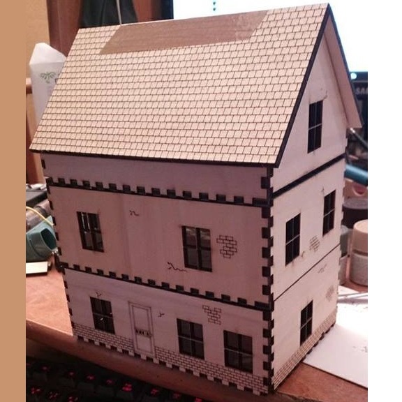 Laser Cut Textured Bakery Building DXF File Free Download - 3axis.co