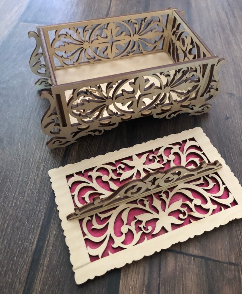 Laser Cut Craft Jewelry Box Free Vector