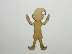 Laser Cut Elf Wood Cutout Shape Free Vector