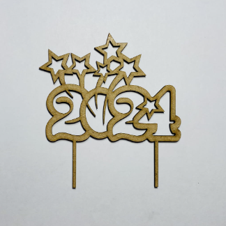 Laser Cut New Year Cake Topper Free Vector