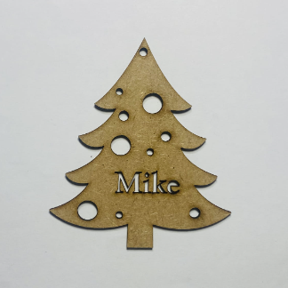Laser Cut Personalized Christmas Tree Ornament Free Vector