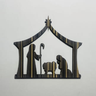 Laser Cut Nativity Scene Wood Cutout Free Vector
