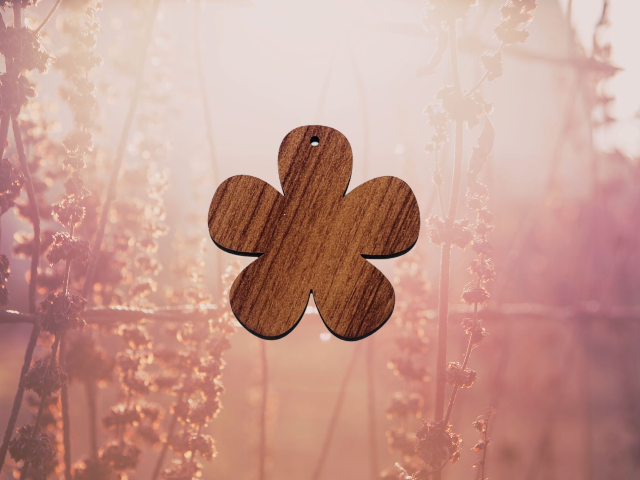 Laser Cut Unfinished Wooden Flower Cutout For Crafts Free Vector