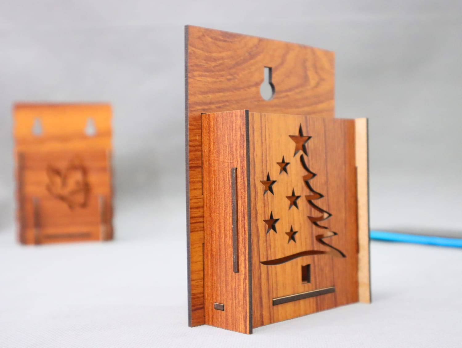 Laser Cut Christmas Tree Wall Phone Holder 3mm Free Vector