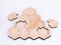 Laser Cut Pomegranate Puzzle Game Free Vector