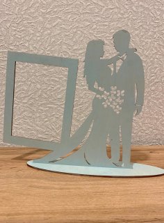 Laser Cut Wedding Bride Groom Photo Frame Free Vector