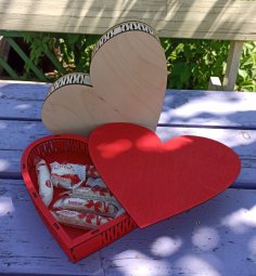 Boîte d'amour découpée au laser Boîte de chocolat en forme de coeur