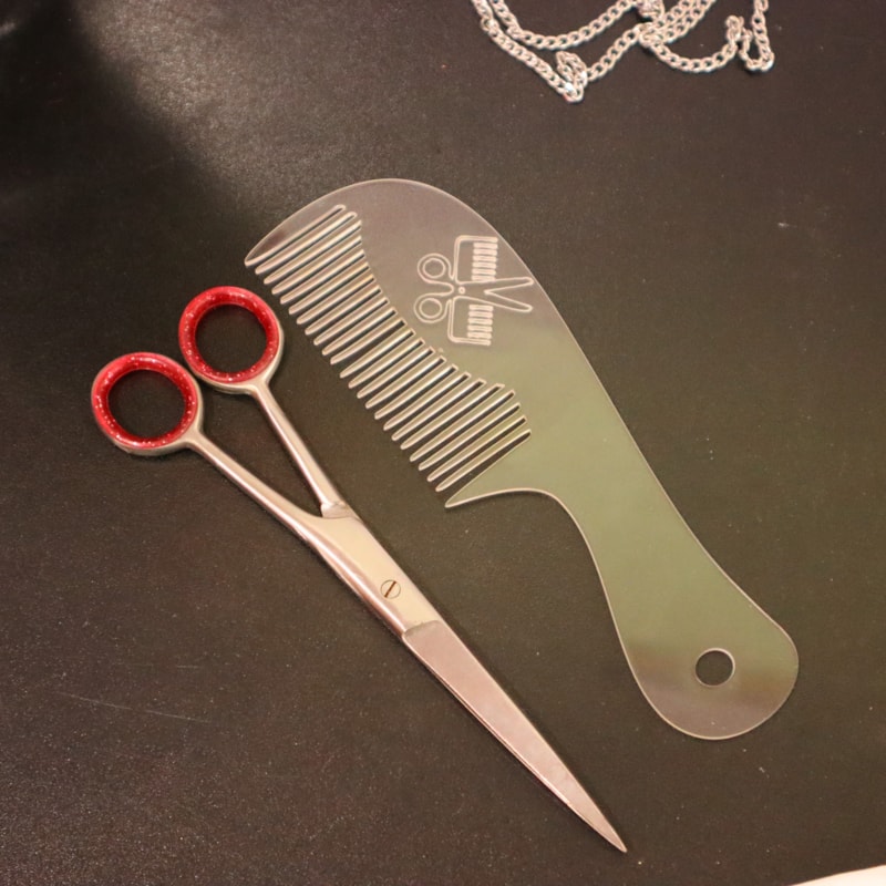 Laser Cut Acrylic Tail Comb DXF File