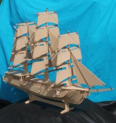 Lazer Kesim Retro Yelkenli Gemi 3D Puzzle