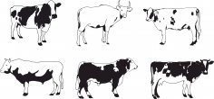 Cows Vector Set Free Vector