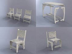 Table And Chair Flat DXF File