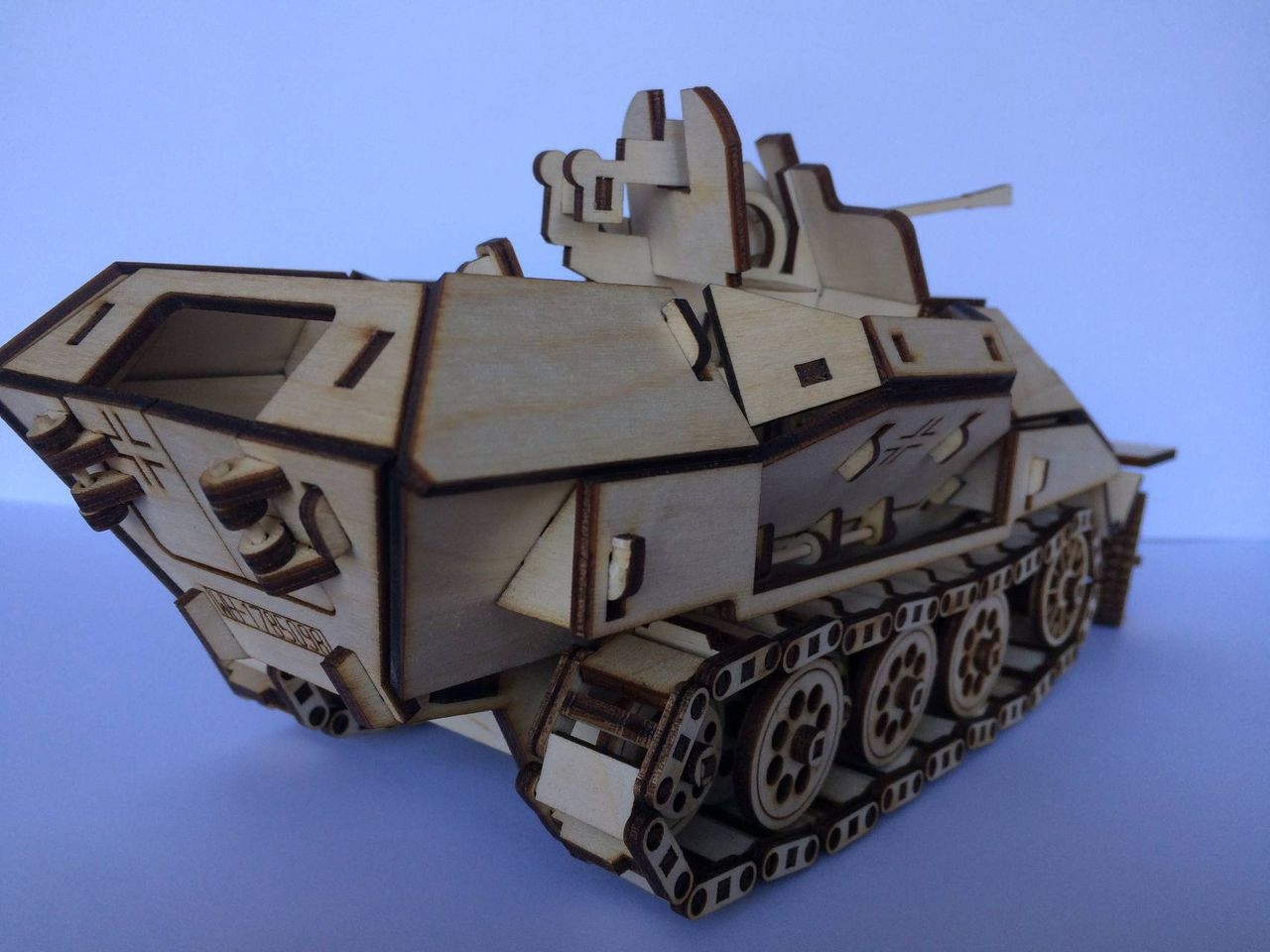 Laser Cut Armored Personnel Carrier APC 3D Model Wooden Toy Free Vector