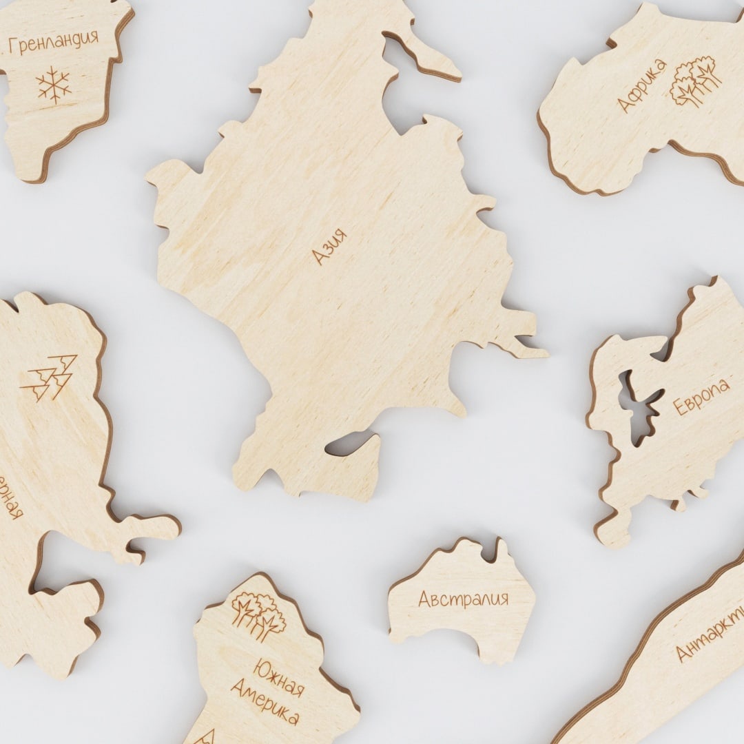 Лазерная резка карты мира Peg Jigsaw Puzzle Toy