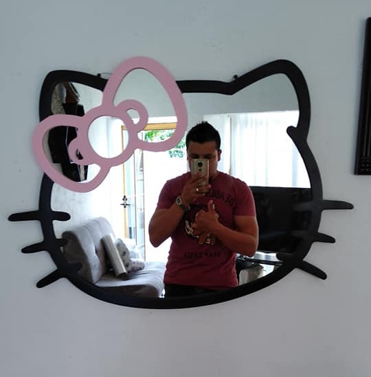 Laser Cut Hello Kitty Mirror Frame Free Vector