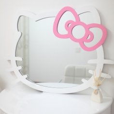 إطار مرآة هالو كيتي مقطوع بالليزر