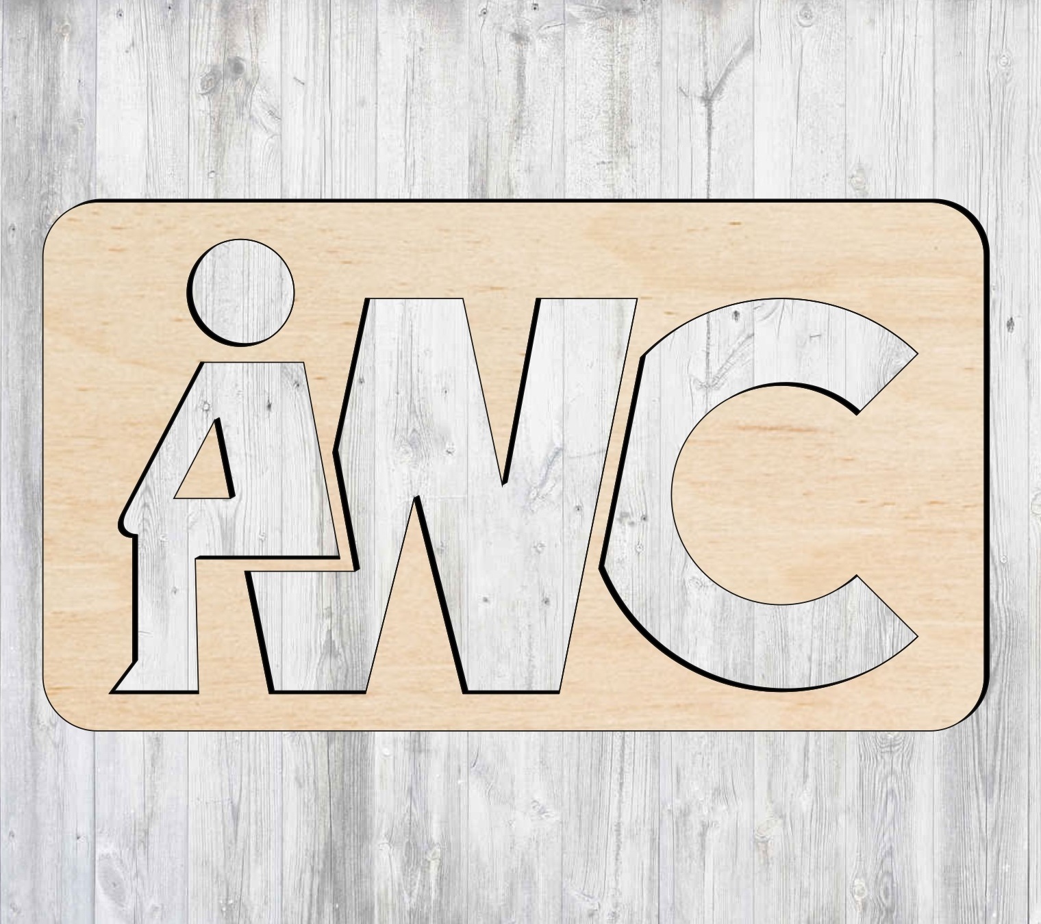 Laser Cut Wooden WC Sign Creative Toilet Sign Free Vector