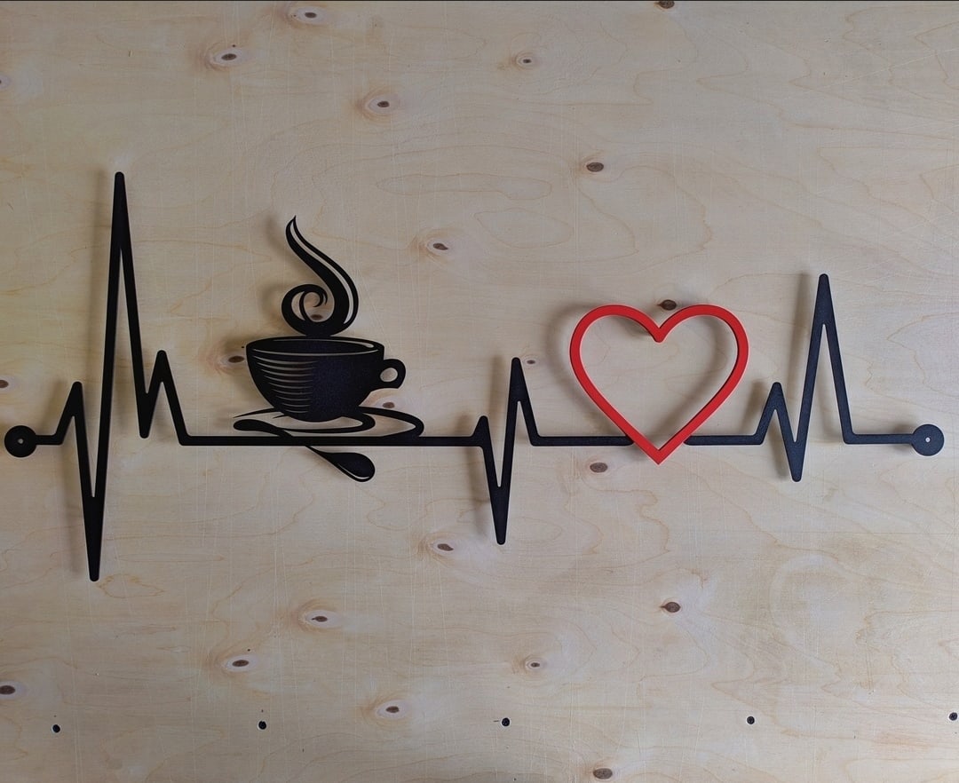 Lasergeschnittene Kaffee-Cardio-Wanddekoration