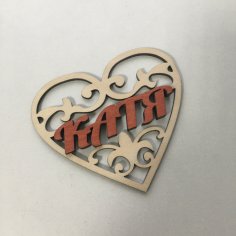 Lasergeschnittenes Valentine-Holzdekor