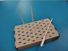 Laser Cut Bamboo Skewers Stand 3mm DXF File