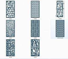 Laser Cut Partition Screens Patterns DXF File