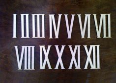 Lasergeschnittene römische Ziffern aus Holz